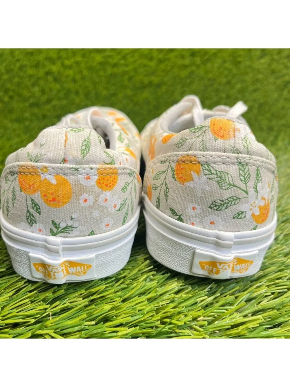 Vans Doheny Floral Womens Size 7 White Green Athletic Skateboard Shoes Sneakers